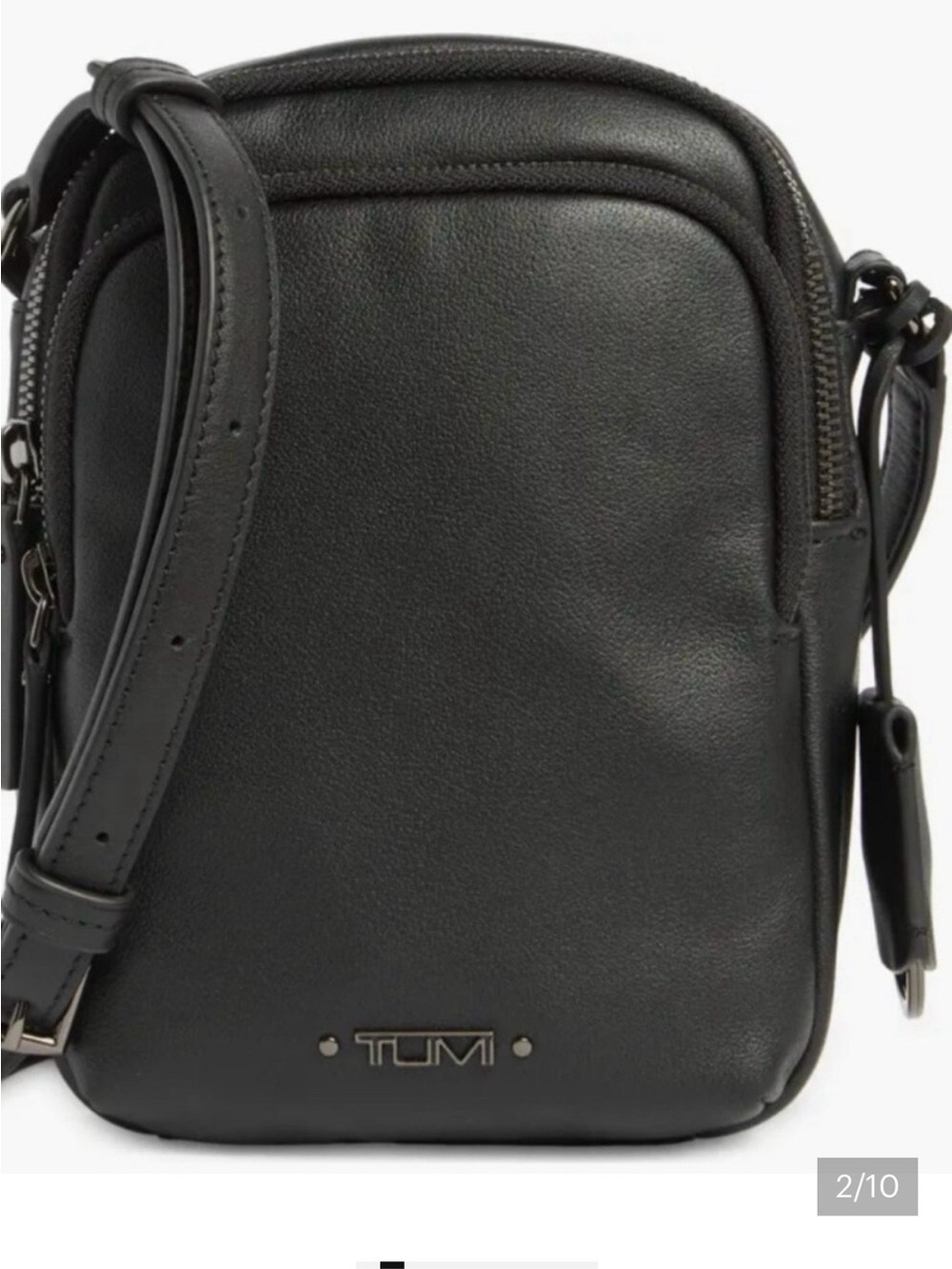 Tumi Black Leather Kathryn Crossbody Bag